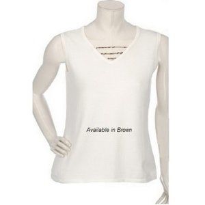 Denim & Co. Sleeveless Brown Knit Top